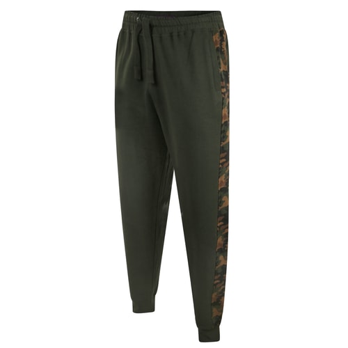 KAM Panelled Camo Jog Bottoms Khaki